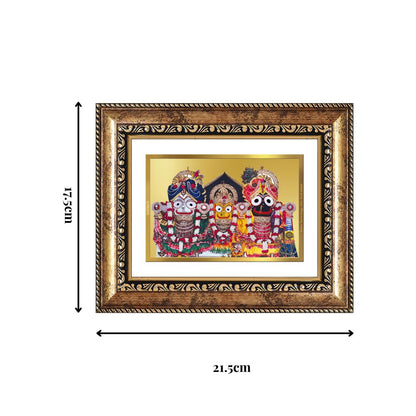 Diviniti 24K Gold Plated Jagannath Subhadra Balabhadra (Classic) Divine Wall and Table Top Frame for Home Mandir & Office Decor | Luxury Spiritual Gift