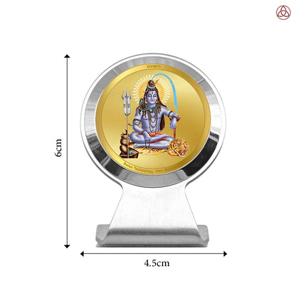 Lord Shiva | Mahadev The Supreme Consciousness Car Dashboard Frame in 24K Gold Plated Foil