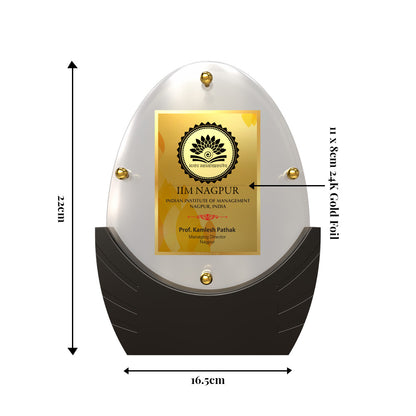 Diviniti Trophy with Matter Printed on 24K Gold Plated Foil | Premium Customizable Award | Luxury Corporate Gift & Recognition Plaque