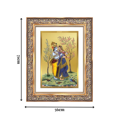 Diviniti 24K Gold Plated Radha Krishna (Classic) Divine Wall Frame for Home Mandir & Office Decor | Luxury Spiritual Gift