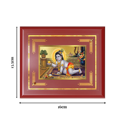 Diviniti 24K Gold Plated Laddu Gopal Blessing Tabletop Photo Frame | Love, Joy & Divine Grace