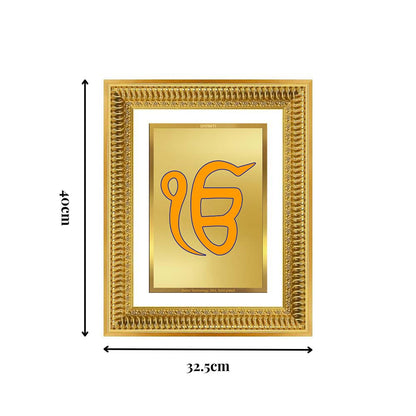 Diviniti 24K Gold Plated Ik Omkar (Classic) Divine Wall Frame for Home Mandir & Office Decor | Luxury Spiritual Gift