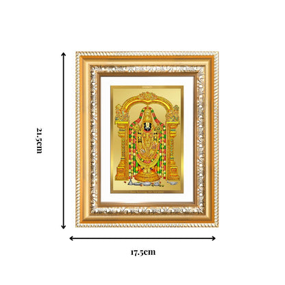 Diviniti 24K Gold Plated Tirupati Balaji Divine Wall and Table Top Frame for Home Mandir & Office Decor | Luxury Spiritual Gift