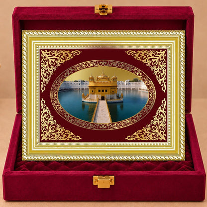 24K Gold-Plated Golden Temple BG Frame | Premium Gift Box | 26x20 CM