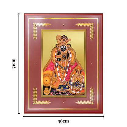 Banke Bihari Ji Wall Photo Frame in 24K Gold Plated Foil | Divine Love, Grace & Spiritual Bliss
