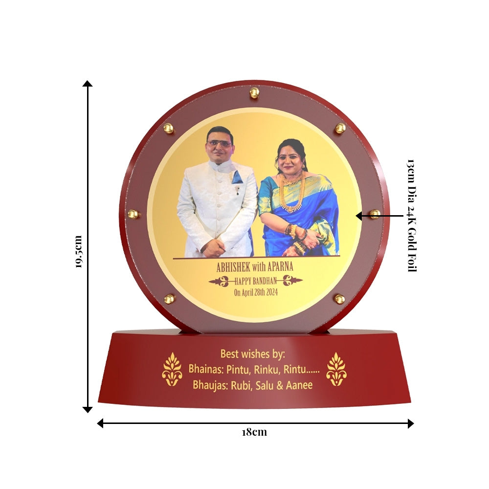 Diviniti Customized MDF Memento with Image Printed on 24K Gold Plated Foil | Luxury Personalized Award | Premium Corporate Gift Plaque