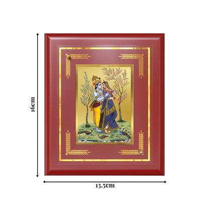 Diviniti 24K Gold Plated Radha Krishna Blessing Tabletop Photo Frame | Love, Devotion & Divine Grace