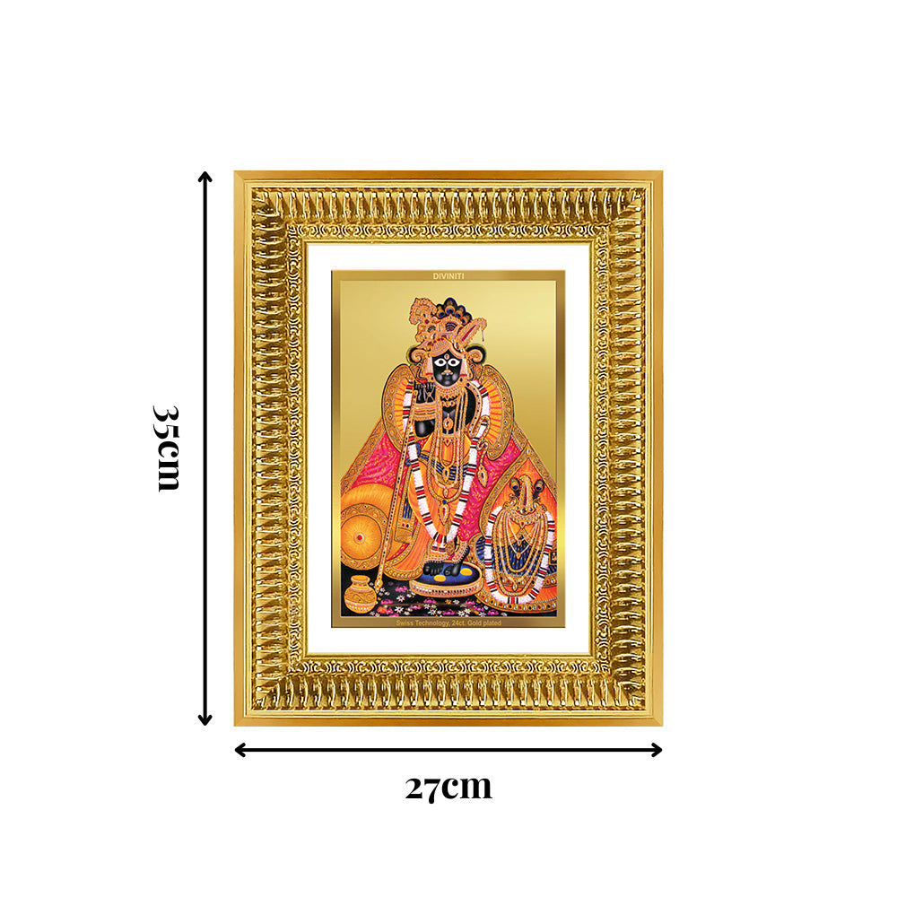 Diviniti 24K Gold Plated Banke Bihari Ji (Classic) Divine Wall Frame for Home Mandir & Office Decor | Luxury Spiritual Gift