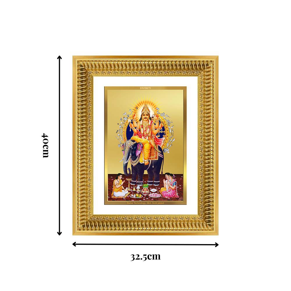 Diviniti 24K Gold Plated Vishvakarma (Classic) Divine Wall Frame for Home Mandir & Office Decor | Luxury Spiritual Gift