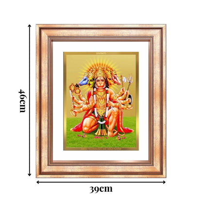 Diviniti 24K Gold Plated Panchmukhi Hanuman (Classic) Divine Wall Frame for Home Mandir & Office Decor | Luxury Spiritual Gift