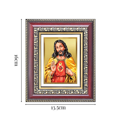 Diviniti 24K Gold Plated Jesus Christ (Classic) Divine Table Top Frame for Home Mandir & Office Decor | Luxury Spiritual Gift