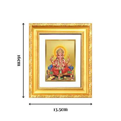 Diviniti 24K Gold Plated Ganesha |Divine Table Top Frame for Home Mandir & Office Decor | Luxury Spiritual Gift