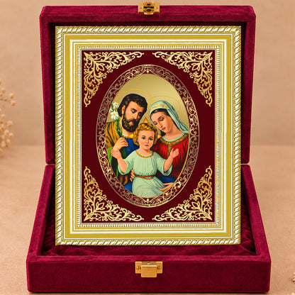 24K Gold-Plated Holy Family BG Frame | Premium Gift Box | 26x20 CM