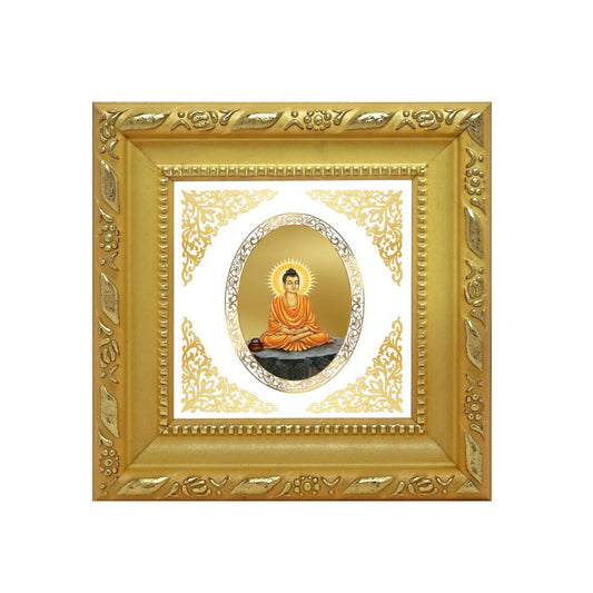 Lord Buddha | Divine Enlightened One Royal Tabletop Photo Frame in 24K Gold Plated Foil