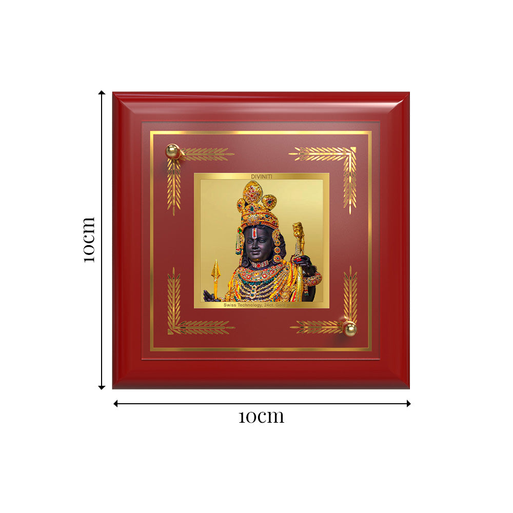 Ram Lalla with Arch – Bal Ram Divine 24K Gold Plated Photo Frame for Home Décor, Tabletop & Office | Blessings of Purity, Devotion & Protection (MDF1A)