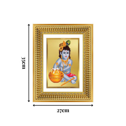 Diviniti 24K Gold Plated Bal Gopal Divine Wall Frame for Home Mandir & Office Decor | Luxury Spiritual Gift