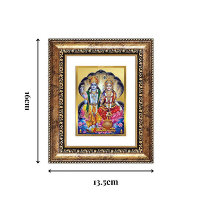 Diviniti 24K Gold Plated Vishnu Lakshmi Divine Table Top Frame for Home Mandir & Office Decor | Luxury Spiritual Gift