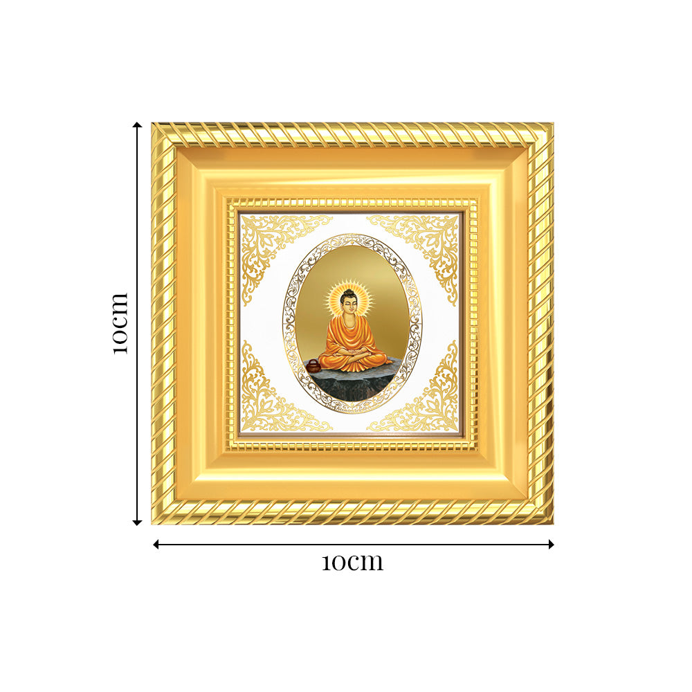 Lord Buddha | Divine Enlightened One Royal Tabletop Photo Frame in 24K Gold Plated Foil