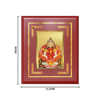 DIVINITI 24K Gold Plated Foil Siddhivinayak Traditional Wall Photo Frame Idol for Home Decor, Table Top, Puja Room, Gift|MDF Size 1 (16.7x14.2 CM)