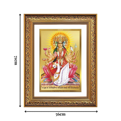 Diviniti 24K Gold Plated Gayatri Maa (Classic) Divine Wall Frame for Home Mandir & Office Decor | Luxury Spiritual Gift