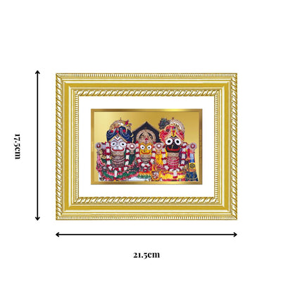 Diviniti 24K Gold Plated Jagannath Subhadra Balabhadra (Classic) Divine Wall and Table Top Frame for Home Mandir & Office Decor | Luxury Spiritual Gift