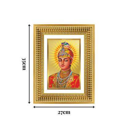 Diviniti 24K Gold Plated Guru Harkrishan Sahib Ji (Classic) Sacred Sikh Wall Frame for Home Decor & Office Ambiance | Premium Spiritual Gift