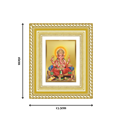 Diviniti 24K Gold Plated Ganesha Divine Table Top Frame for Home Mandir & Office Decor | Luxury Spiritual Gift