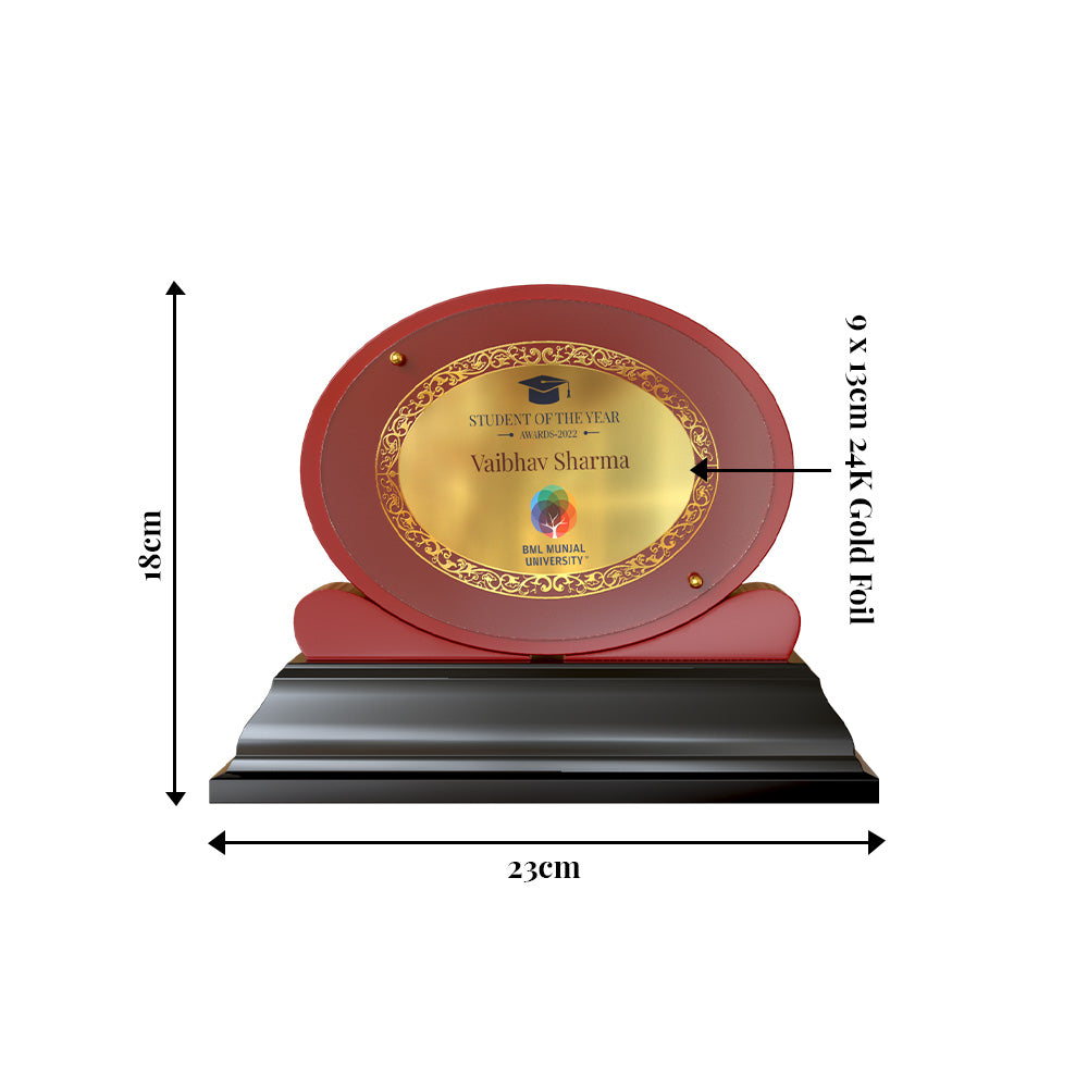 Diviniti Customized MDF Memento with Image Printed on 24K Gold Plated Foil | Premium Corporate Gift & Award Plaque