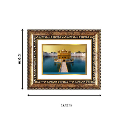 Diviniti 24K Gold Plated Golden Temple (Classic) Divine Wall and Table Top Frame for Home Mandir & Office Decor | Luxury Spiritual Gift