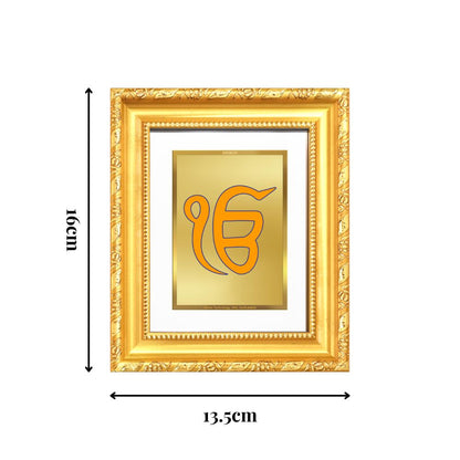 Diviniti 24K Gold Plated Ik Omkar |Divine Table Top Frame for Home Mandir & Office Decor | Luxury Spiritual Gift