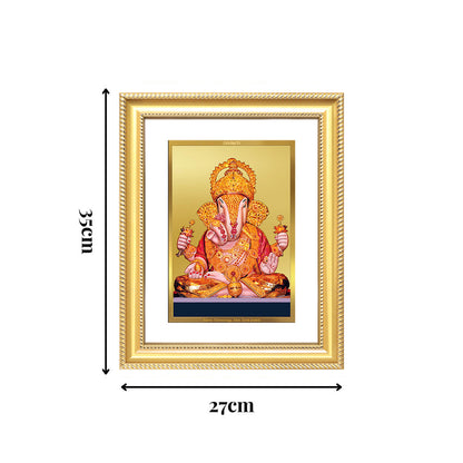 Diviniti 24K Gold Plated Dagadu Ganesha (Classic) Divine Wall Frame for Home Mandir & Office Decor | Luxury Spiritual Gift