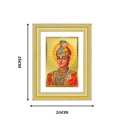 Diviniti 24K Gold Plated Guru Harkrishan Sahib Ji (Classic) Sacred Sikh Wall Frame for Home Decor & Office Ambiance | Premium Spiritual Gift