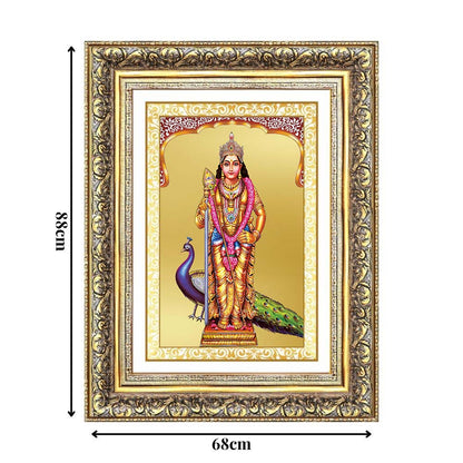 Diviniti 24K Gold Plated Murugan (Classic) Divine Wall Frame for Home Mandir & Office Decor | Luxury Spiritual Gift