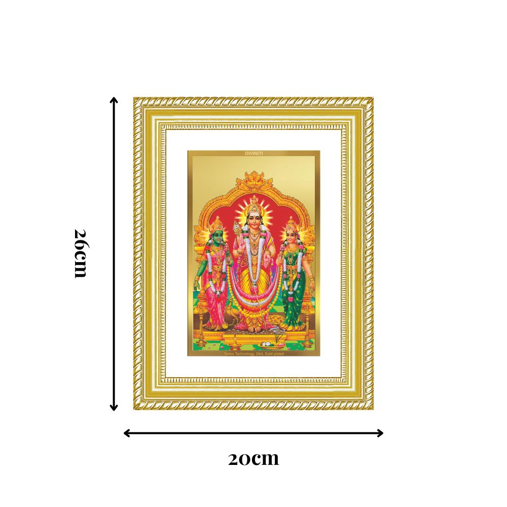 Diviniti 24K Gold Plated Murugan Velli (Classic) Divine Wall Frame for Home Mandir & Office Decor | Luxury Spiritual Gift