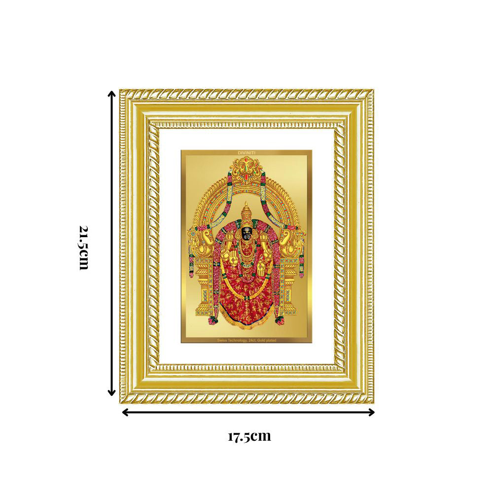 Diviniti 24K Gold Plated Padmavati (Classic) Divine Wall and Table Top Frame for Home Mandir & Office Decor | Luxury Spiritual Gift