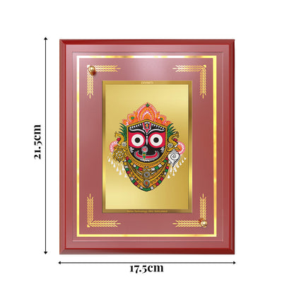 Diviniti 24K Gold Plated Lord Jagannath Blessing Tabletop Photo Frame | Divine Protection, Compassion & Spiritual Grace