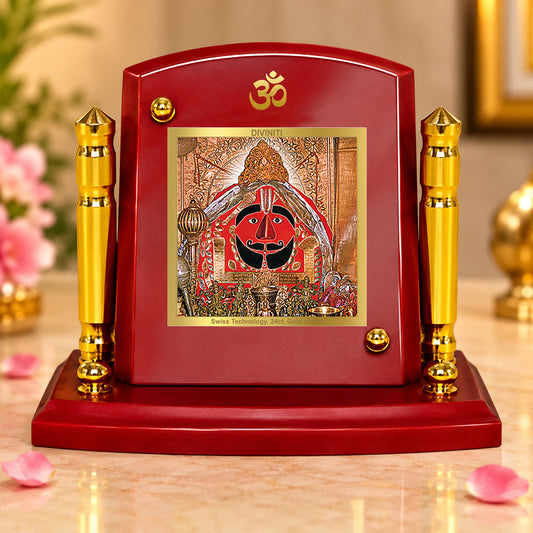 24K Gold-Plated Salasar Balaji MDF Car Dashboard Frame | 7.5x9 CM