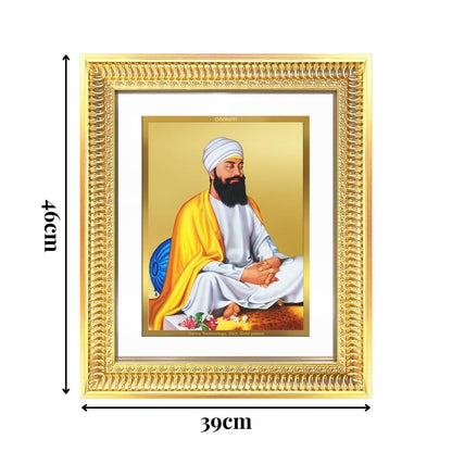 Diviniti 24K Gold Plated Guru Tegh Bahadur Sahib Ji (Classic) Sacred Sikh Wall Frame for Home Decor & Office Ambiance | Premium Spiritual Gift