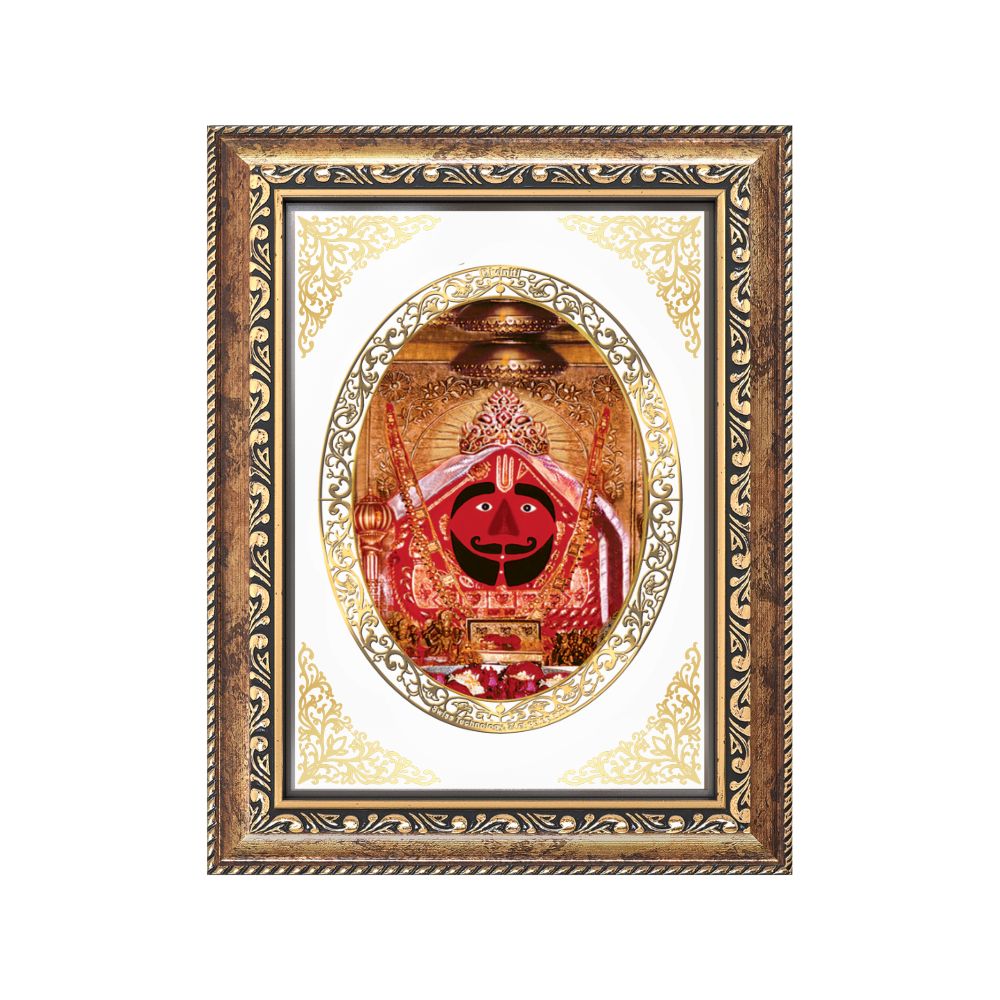 Salasar Balaji Divine Hanuman Sacred Faith & Wish Fulfillment Royal Tabletop Frame in 24K Gold Plated Foil