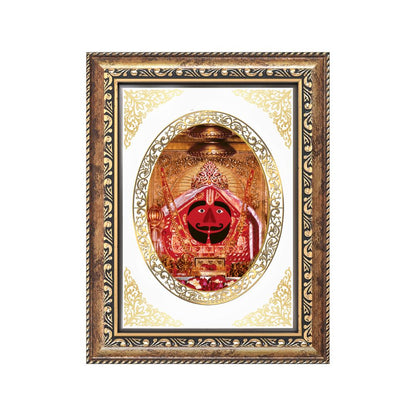 Salasar Balaji Divine Hanuman Sacred Faith & Wish Fulfillment Royal Tabletop Frame in 24K Gold Plated Foil