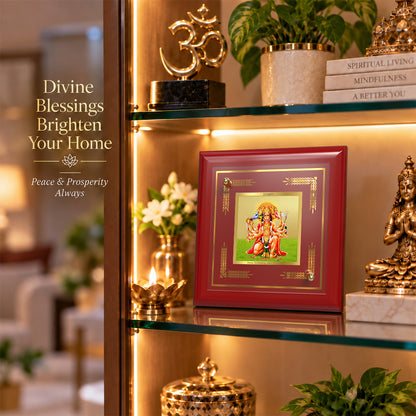 24K Gold-Plated Panchmukhi Hanuman MDF Frame | Premium Gift Box | 10x10 CM