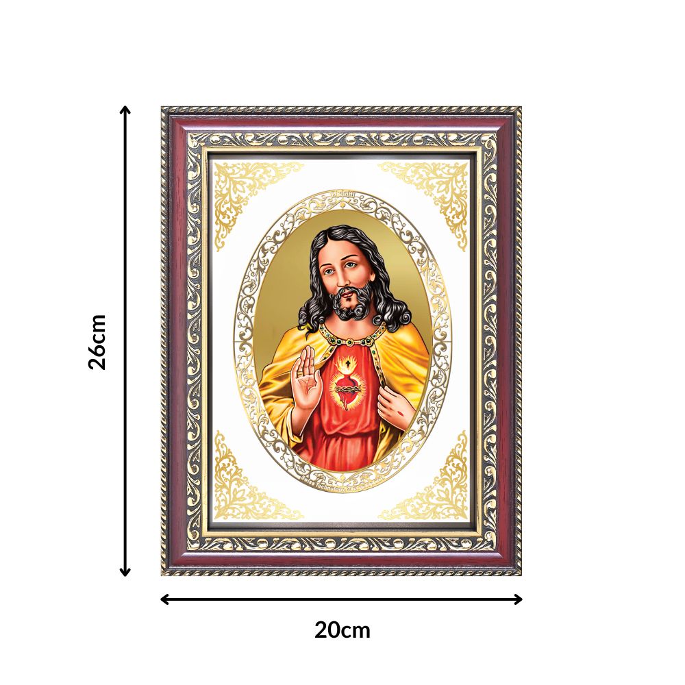 Jesus Christ | Christian Divine Wall & Tabletop Royal Photo Frame in 24K Gold Plated Foil