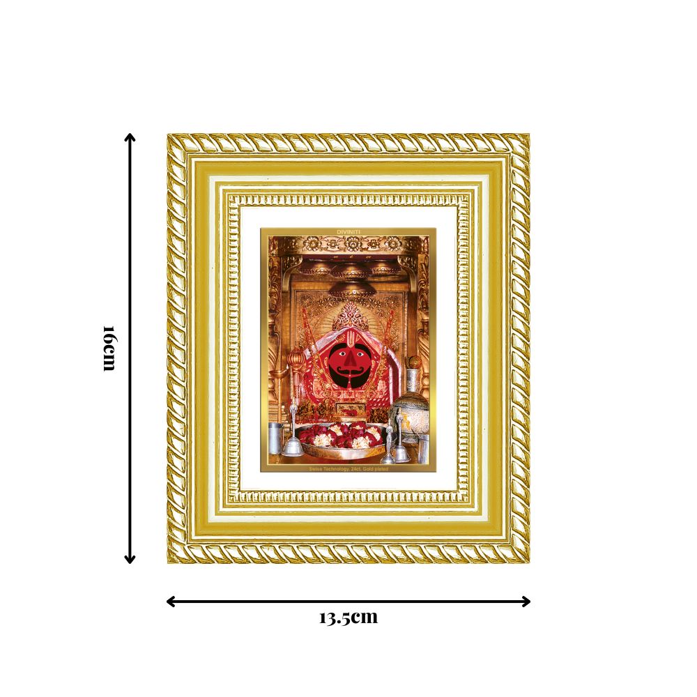 Diviniti 24K Gold Plated Salasar Balaji Divine Table Top Frame for Home Mandir & Office Decor | Luxury Spiritual Gift
