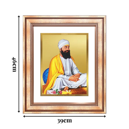Diviniti 24K Gold Plated Guru Tegh Bahadur Sahib Ji (Classic) Sacred Sikh Wall Frame for Home Decor & Office Ambiance | Premium Spiritual Gift