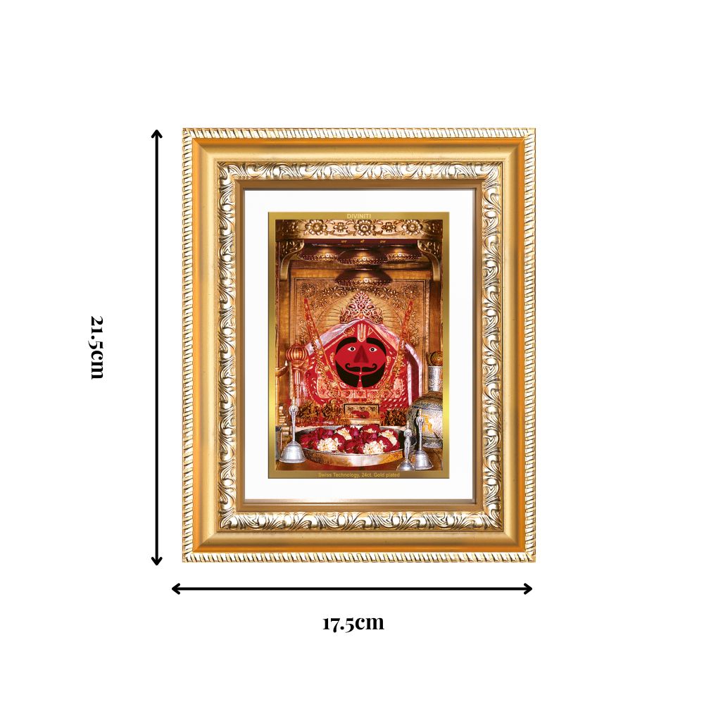Diviniti 24K Gold Plated Salasar Balaji (Classic) Divine Wall and Table Top Frame for Home Mandir & Office Decor | Luxury Spiritual Gift