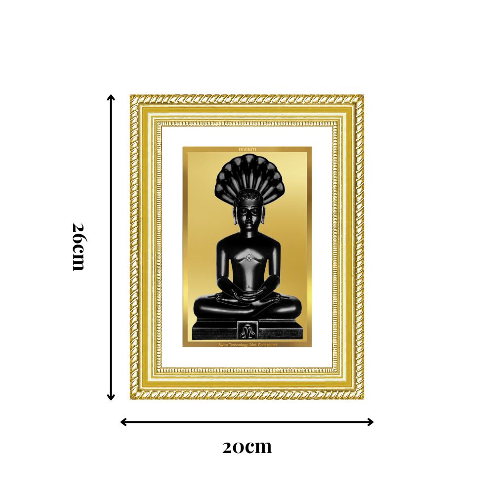 Diviniti 24K Gold Plated Parshvanath (Classic) Divine Wall Frame for Home Mandir & Office Decor | Luxury Spiritual Gift
