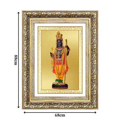 Diviniti 24K Gold Plated Ram Lalla With Arch (Classic) Divine Wall Frame for Home Mandir & Office Decor | Luxury Spiritual Gift