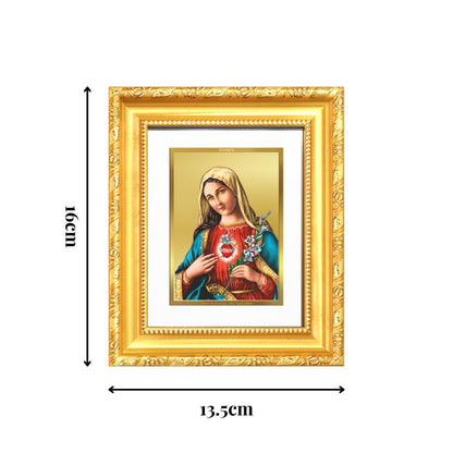 Diviniti 24K Gold Plated Mother Mary |Divine Table Top Frame for Home Mandir & Office Decor | Luxury Spiritual Gift