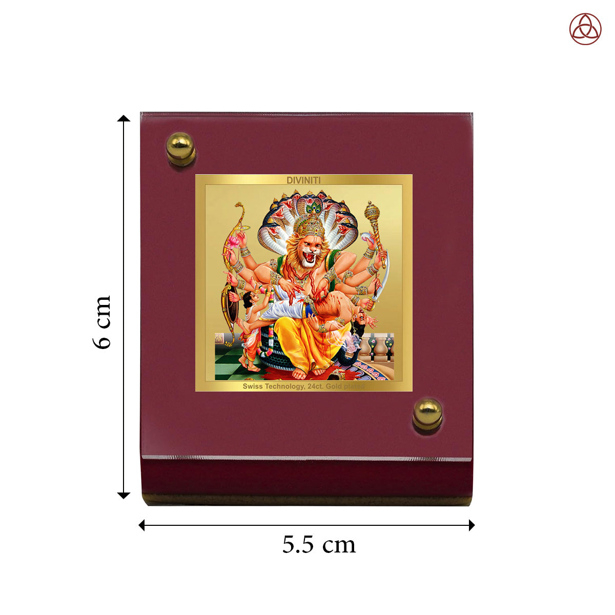 Lord Narasimha | The Fierce Protector Car Dashboard Frame in 24K Gold Plated Foil