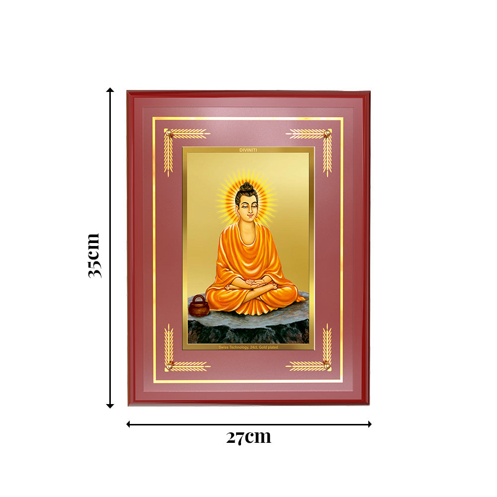 Diviniti 24K Gold Plated Buddha Blessing Tabletop Photo Frame | Peace, Mindfulness & Spiritual Harmony